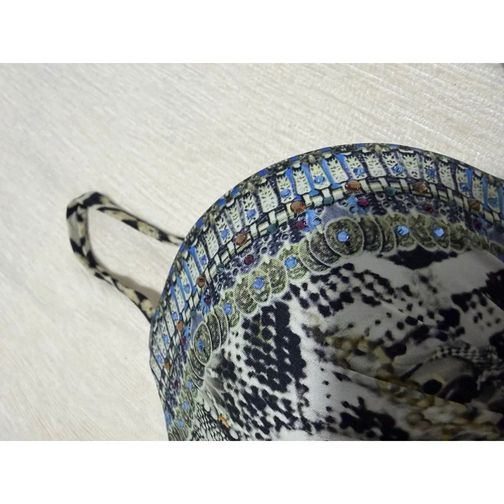 Camilla Moulded Plunge Animal Print Crystal One-Piece Swimsuit US‎ 6